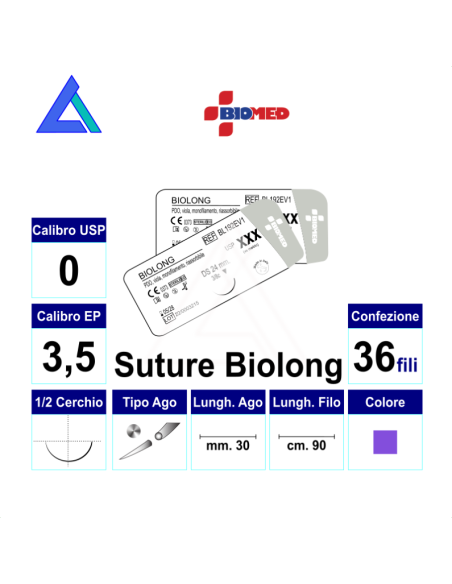 Sut. BIOLONG viola 0 1/2 RB/TP 30 mm. 90 cm.
