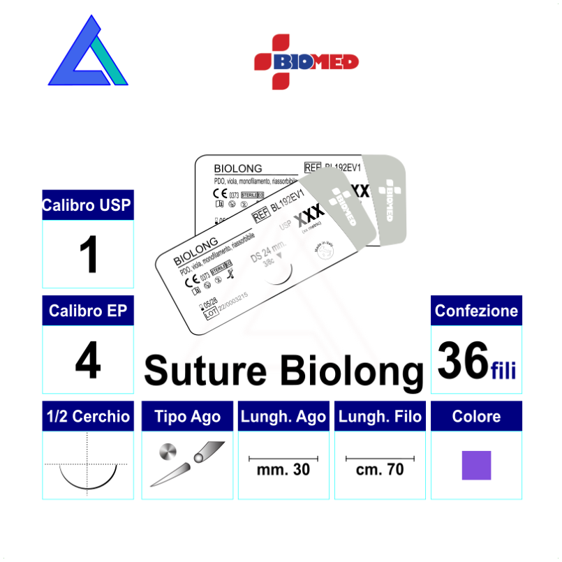 Sut. BIOLONG viola 1 1/2 RB/TP 30 mm. 70 cm.