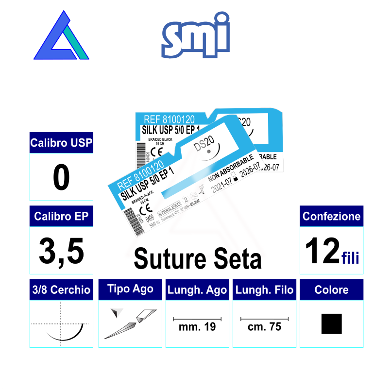 Sut. SETA NERA 0 3/8 R/C 19 mm. 75 cm.