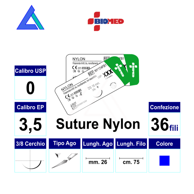 Sut. NYLON 0 3/8 R/C 26 mm. 75 cm.