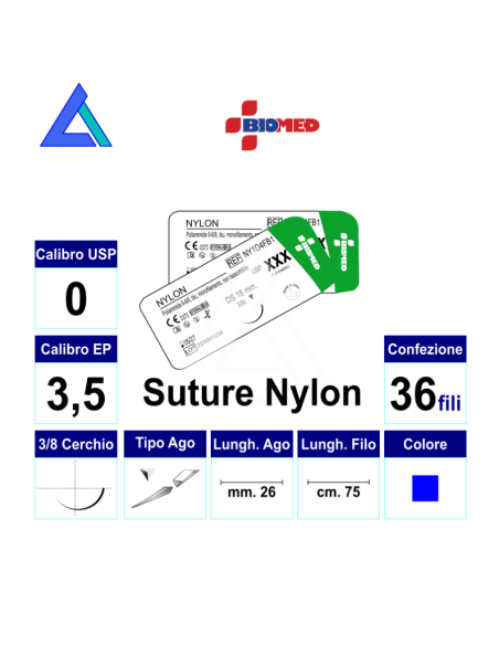 Sut. NYLON 0 3/8 R/C 26 mm. 75 cm.