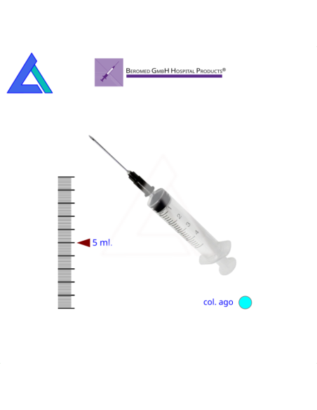 Siringhe 5 ml. luer centrale con ago 23G - Scat. 100 pz.