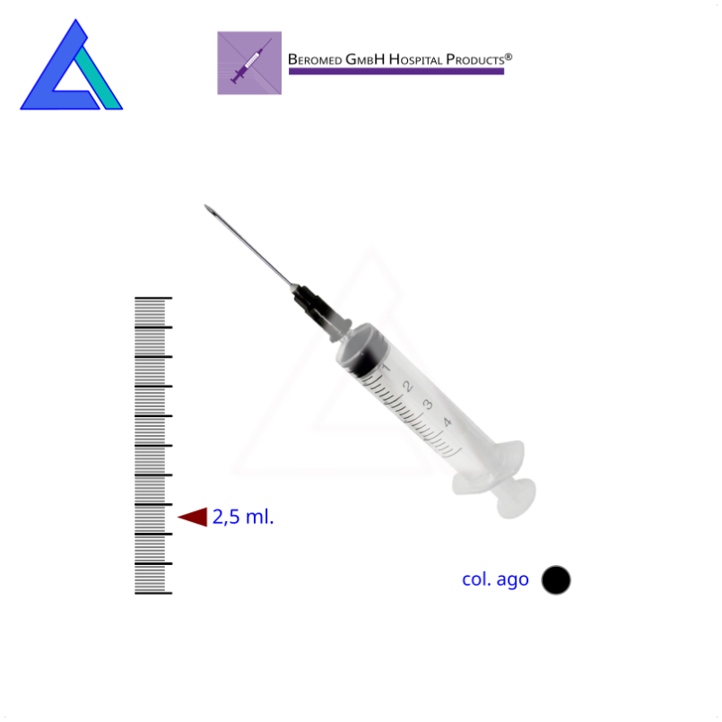 Siringhe 2,5 ml. luer centrale con ago 22G - Scat. 100 pz.