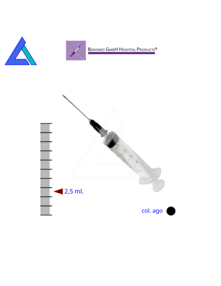 Siringhe 2,5 ml. luer centrale con ago 22G - Scat. 100 pz.