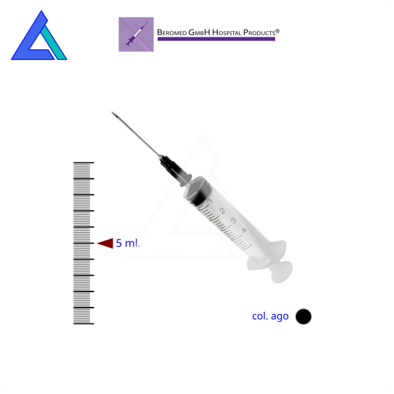 Siringhe 5 ml. luer centrale con ago 22G - Scat. 100 pz.