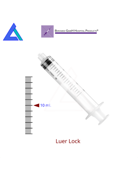 Siringhe 10 ml. luer lock senz'ago - Scat. 100 pz.