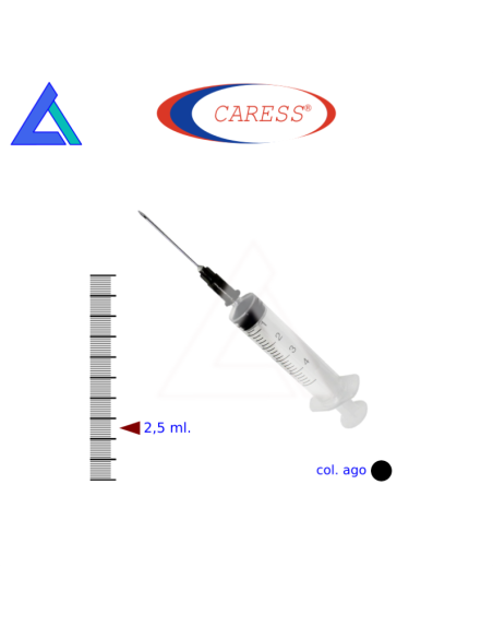 Siringhe 2,5 ml. luer centrale con ago 22G - Scat. 100 pz.