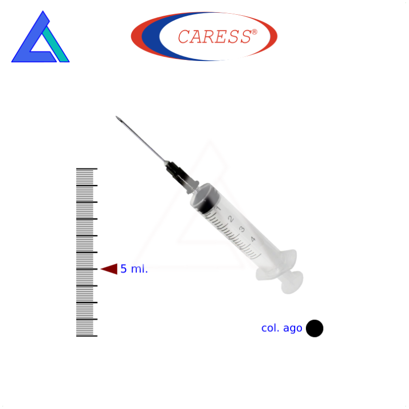 Siringhe 5 ml. luer centrale con ago 22G