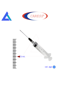 Siringhe 5 ml. luer centrale con ago 23G