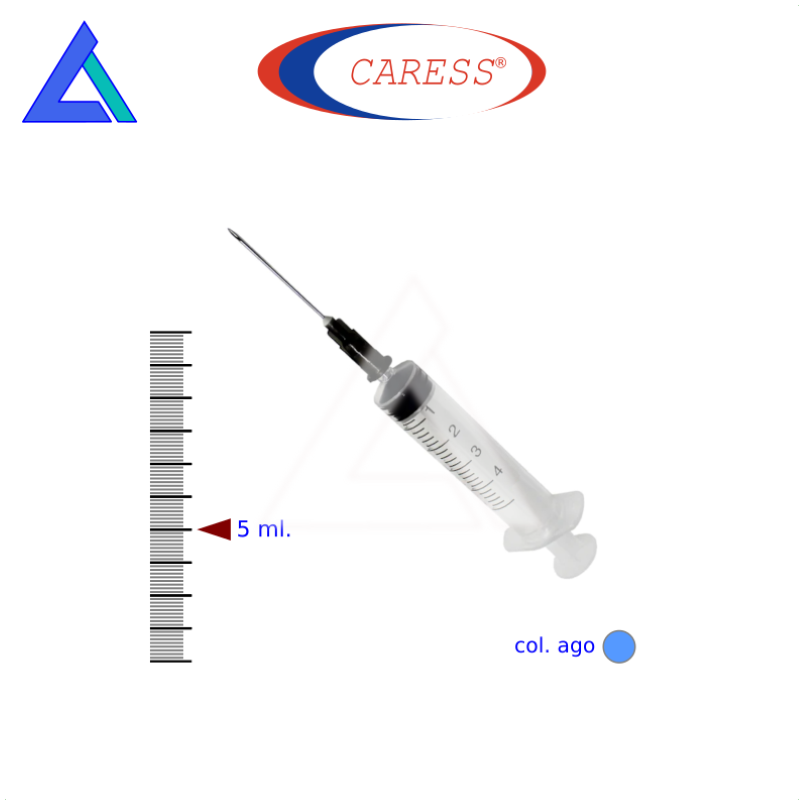 Siringhe 5 ml. luer centrale con ago 23G