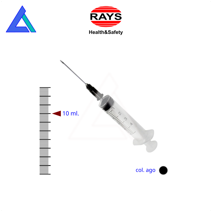 Siringhe 10 ml. luer centrale  con ago 22G - Scat. 100 pz.