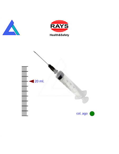 Siringhe 20 ml. luer centrale  con ago 21G - Scat. 50 pz.