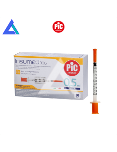 Siringhe PIC insulina 0,5 ml. ago 30G 8 mm. 100UI