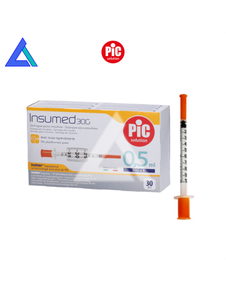 Siringhe PIC insulina 0,5 ml. ago 30G 8 mm. 100UI