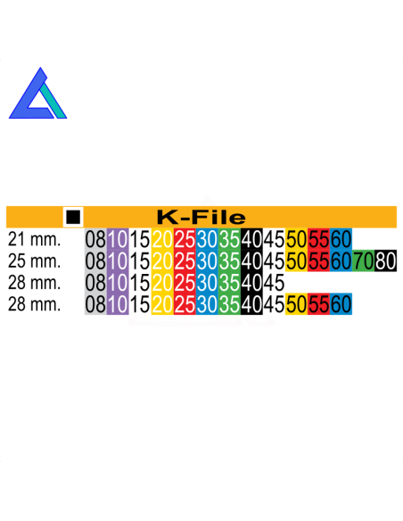 K-File Colorinox DENTSPLY - 6 strumenti