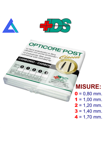 Perni fibra di carbonio OPTICORE POST IDS - Blister 12 pz.