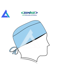 Cappellino chirurgico con lacci TNT col. azzurro - Conf....