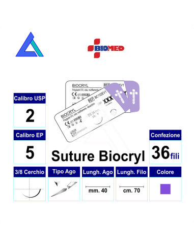 Sut. BIOCRYL viola 2 3/8 R/C 40 mm. 70 cm.