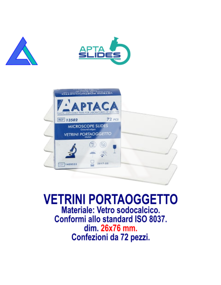 Vetrini portaoggetto 26x76 mm., molati banda sabbiata