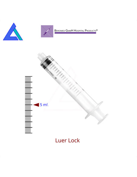 Siringhe 5 ml. luer lock senz'ago - Scat. 100 pz.