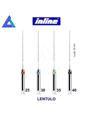 Lentulo spingipasta INLINE - 25 mm. 4 strumenti