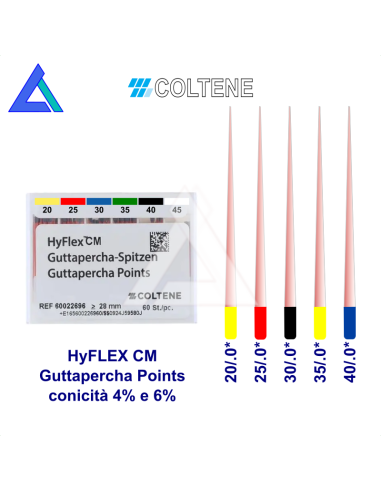 Punte guttaperca HyFlex CM - conf. 60 pz.