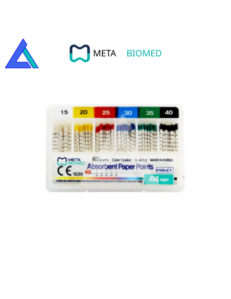 Punte di carta conicità 4% - 6% META BIOMED - conf. 60 pz.